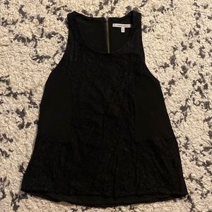 Black tank with lace detail